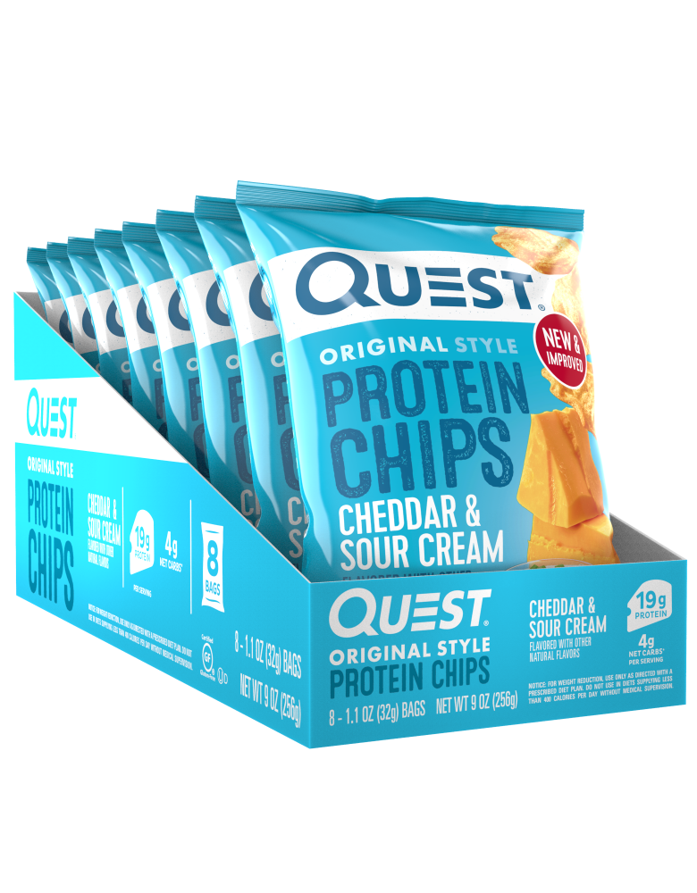 QUEST ORIGINAL STYLE PROTEIN CHIPS - CHEDDAR & SOUR CREAM - San Mateo Sports Nutrition